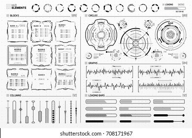 Vector HUD Elements Set for Futuristic User Interface
