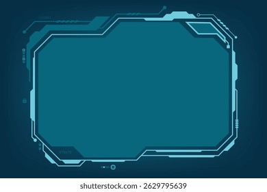Vector HUD Frame with circuit board and log security communication concept for technology background