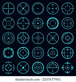 Vector HUD futuristic target circle. Technology Hi-tech element.