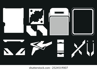 Vector HUD futuristic user interface set. Sci-fi HUD dashboard display virtual reality elements pack UI, Technology