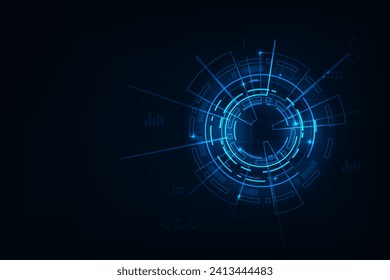 Vector HUD screen tech system innovetion, Futuristic blue background.