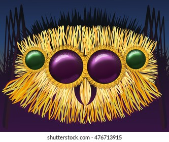 Vector huge hairy spider