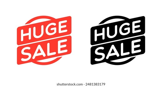 Vector Huge Sale Labels on White Background