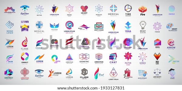 Vector Huge Set Abstract Logos Icons Stock Vector (Royalty Free ...