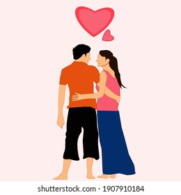 vector Hugs of lovers who love each other, whether used for illustrations, backgrounds, wallpaper posters and valentine poscards