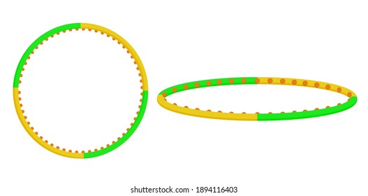 Vektorhula-Hoop-Illustration. Eine Reihe von zwei Winkeln.