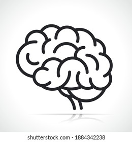 Vector human brain isolated icon