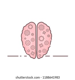 Vector human brain. Mental health icon. 