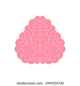 Vector human brain silhouette, icon. Neuropsychology, medicine, creativity, memory problems, dementia. Flat illustration isolated on white background