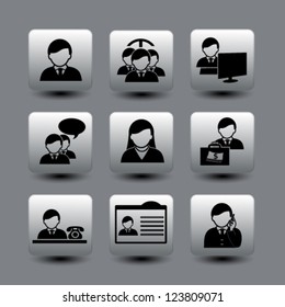 Vector human buttons - businessman, community
