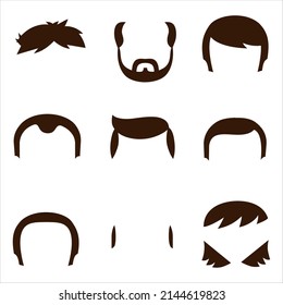 vector human character hair design. illustration.