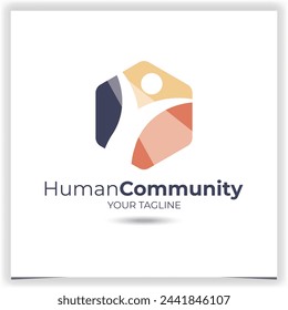 Vector human community logo design template