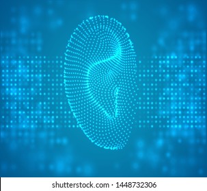 vector human ear. hearing treatment, plastic surgery, implantation