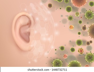 vector human ear. hearing treatment, therapy and prevention
