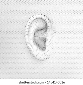 vector human ear. hearing treatment, plastic surgery, implantation