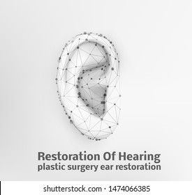 vector human ear. hearing treatment, plastic surgery, implantation