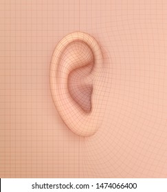 vector human ear. hearing treatment, plastic surgery, implantation