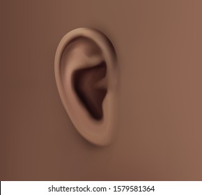 vector human ear. hearing treatment, plastic surgery, implantation