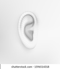 vector human ear. hearing treatment, plastic surgery, implantation