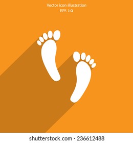 Vector Human foot print web flat icon. Eps 10.