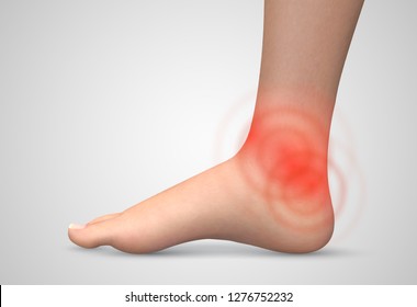 vector human foot.red spots of pain. ready element for medicine and orthopedics