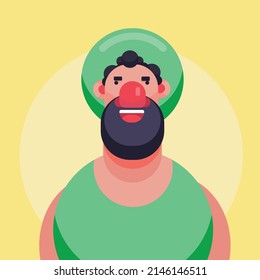 vector human  granpa with funny and happy expression, for your amazing design needs