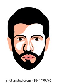 Vector human head in graphic style