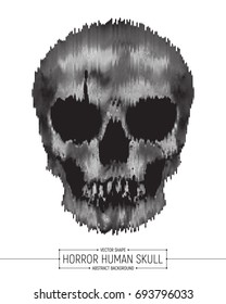 Vector Human Horror Skull Art Illustration Isolated on White Background
