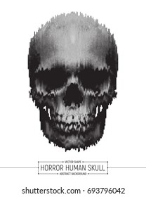 Vector Human Horror Skull Art Illustration Isolated on White Background