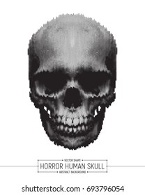 Vector Human Horror Skull Art Illustration Isolated on White Background