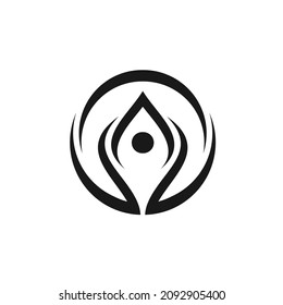 Vector Human Icon Meditation Yoga, Health logo design, Simple Graphic Symbol