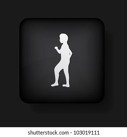Vector human icon on black. Eps10