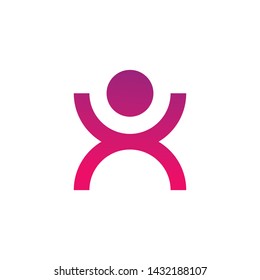 Vector human illustration. User symbol isolated on a white background. Male logo shape. Abstract people icon. 