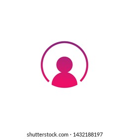 Vector human illustration. User symbol isolated on a white background. Male logo shape. Abstract people icon. 