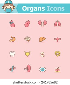 Vector Human Internal Organs Icon Set