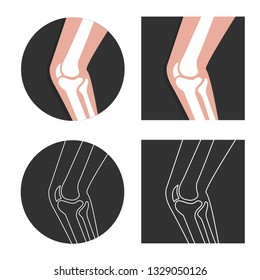 Vector human knee joint icon flat