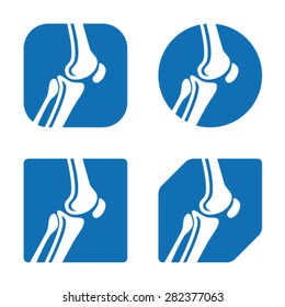 Vector Human Knee Joint Icons