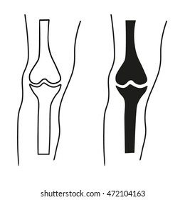 Vector human knee joint icons