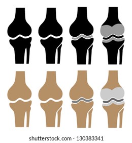 Vector human knee joint symbols