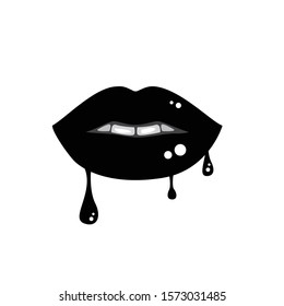 Vector of human lip in black colour.