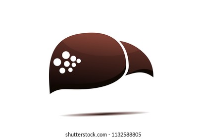 vector human  liver isolated on white