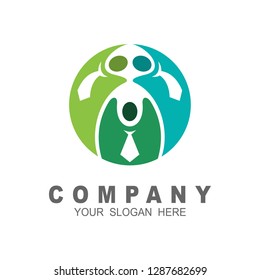 Vector human logo, group of people icon, teamwork logo, charity symbol