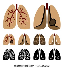 Vector Human Lung Cancer Icons