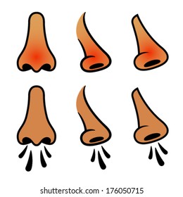 vector human nose sneeze icons