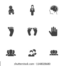 vector Human, people, baby, group, social, partnership Icons
