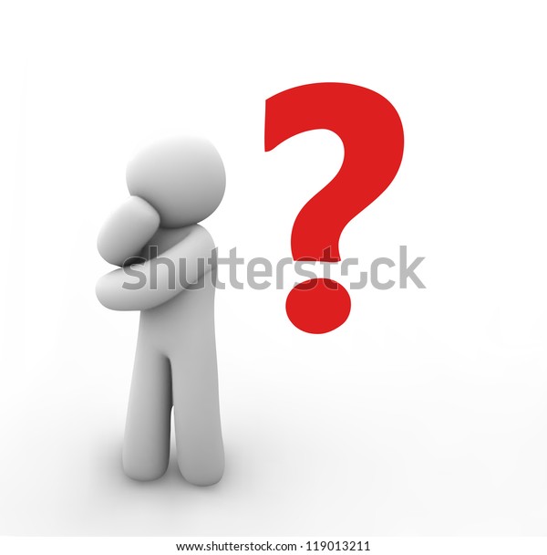 Vector Human Question Mark Over His Stock Vector (Royalty Free) 119013211