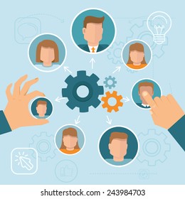 Vector human resource management concept in flat style