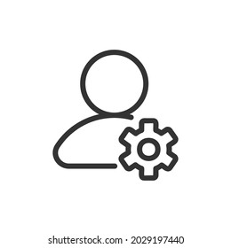 Vector human resources line icon. Symbol in trendy outline style. Vector illustration isolated on a white background. 