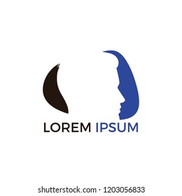 Vector human resources logo design. Man head, people symbol.