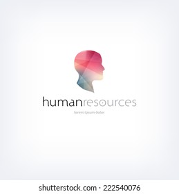 Vector human resources logo design template with subtle polygonal texture